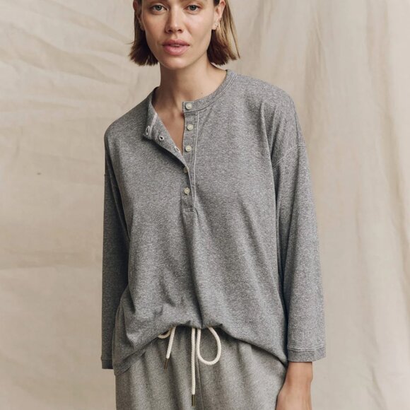 The Great Shrunken Henley Heather Gray Size Medium - Picture 2 of 7